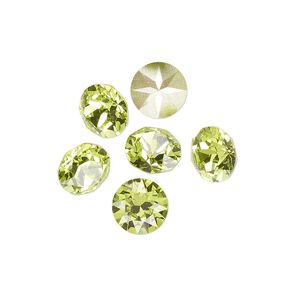 Chaton 6pk citrus green foil back, Crystal Passions&reg; 8.16-8.41mm round SS39 1088