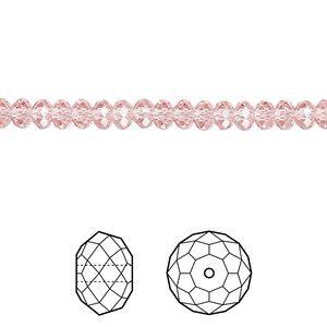 Bead 720pk light rose, Swarovski&reg; 4x3mm rondelle 5040