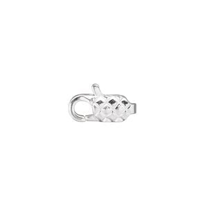 Clasp lobster claw 1pkg10 silver-plated, 13x6mm, brass 1-strand