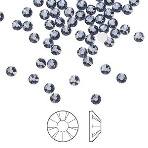Flat back 1440pk denim blue foil back, Preciosa MAXIMA Czech crystal rhinestone 3-3.2mm chaton rose round SS12