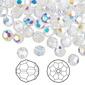 Bead 360pk crystal AB, Crystal Passions&reg; 6mm round 5000