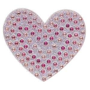 Transfer, crystal and adhesive, pkg/1, 1.5 x 1.5-inch heart sticker.