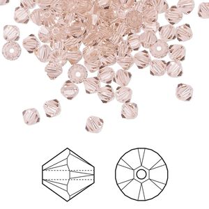 Bead 144pk vintage rose, Crystal Passions&reg; 4mm bicone 5328