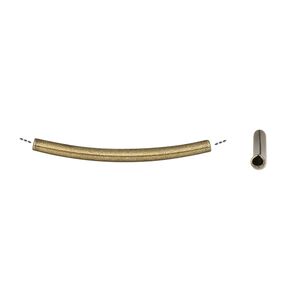 Bead 1pkg20 gold-plated, 26x2mm curved tube, brass antique