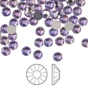 Flat back 144pk crystal vitrail light, Preciosa Viva 12&reg; Czech crystal rhinestone 4.6-4.8mm chaton rose round SS20