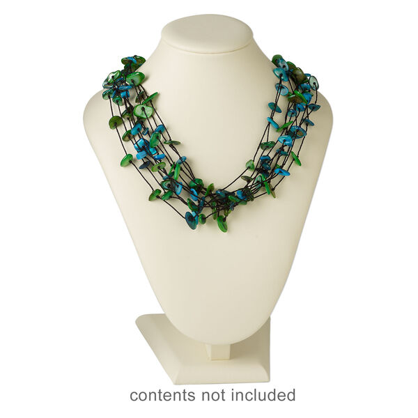 Display, necklace, leatherette, cream, 9 x 7 x 5 inches. Sold individually. image number 2