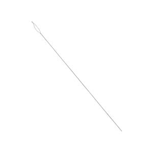 Needle, Beadalon&reg;, stainless steel, pkg/4, 5 inches, fine, 0.3mm width, collapsible-eye twisted wire.