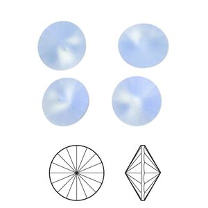 Chaton 48pk light sapphire frost foil back, Crystal Passions&reg; 10.54-10.91mm rivoli SS47 1122