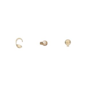 Bead tip standard 1pkg1 14Kt gold, 5x3mm / open loop / 0.039 inch inside diameter