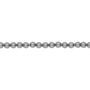 Pearl 100pk dark grey, Crystal Passions&reg; 3mm round 5810