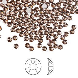 Flat back 1pkg144, dusty rose foil back Preciosa MAXIMA Czech crystal hotfix rhinestone, 2.7-2.9mm chaton rose round SS10