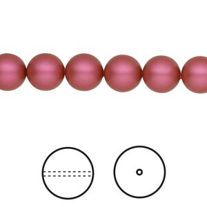 Pearl 50pk mulberry pink, Crystal Passions&reg; 8mm round 5810