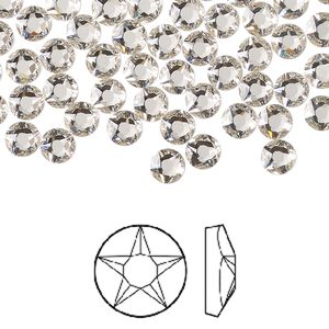 Flat back 144pk crystal foil back, Crystal Passions&reg; 4.6-4.8mm round SS20 2100