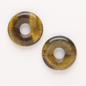 Tigereye 1pkg2, donut bead natural 30-32mm