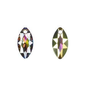 Drop 1pkg1 crystal vitrail medium P, Crystal Passions&reg; 16x8mm pendant marquise cut 6437