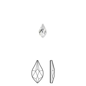 Flat back 288pk crystal foil back, Swarovski&reg; 7.5x4mm flame 2205