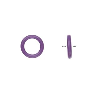 Component, Oh! Ring&trade;, silicone, purple, 12mm round with 8mm hole. Sold per pkg of 200.