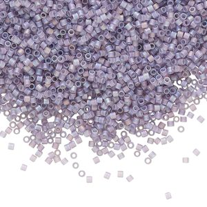 Seed bead, Delica&reg;, glass, pkg/50g, #15 round, translucent matte rainbow light amethyst (DBS-0870).