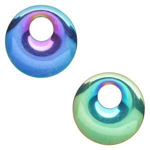Hemalyke&trade; 1pkg2, electroplated double-sided go-go focal 30mm