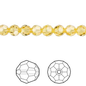 Bead 12pk light topaz, Crystal Passions&reg; 6mm round 5000