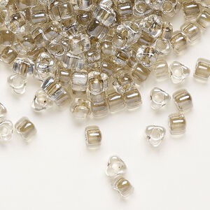 Seed bead, Miyuki 1pkg10g, glass, #5 triangle, transparent tan inside dyed color clear (TR-1124)
