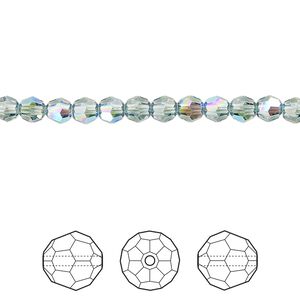 Bead 12pk erinite shimmer, Crystal Passions&reg; 4mm round 5000