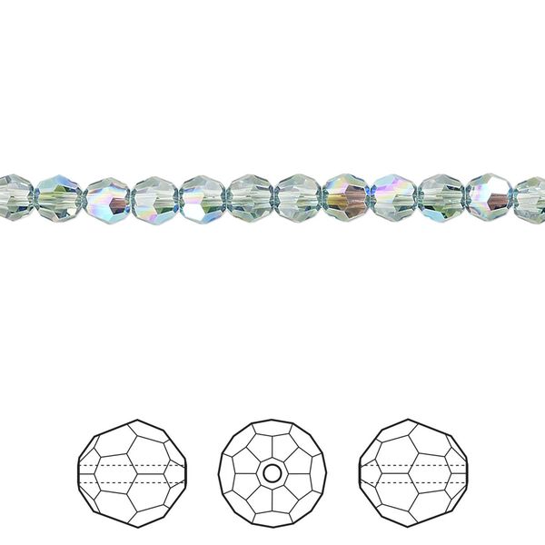 Bead 12pk erinite shimmer, Crystal Passions&reg; 4mm round 5000 image number 0