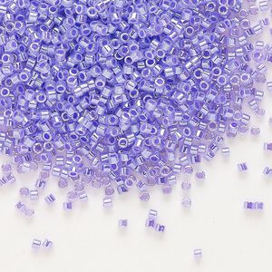 Seed bead, Delica&reg;, glass, pkg/50g, #11 round, opaque inside dyed color luster purple (DB-0249).