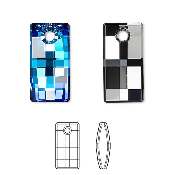 Drop 1pk crystal Bermuda blue P, Crystal Passions&reg; 20x10mm pendant urban 6696 image number 0