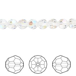 Bead 144pk crystal shimmer, Crystal Passions&reg; 6mm round 5000