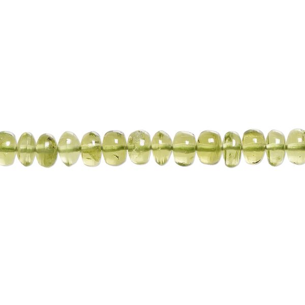Peridot 1pkg1, rondelle bead natural B+ grade, 15.5-16 inch graduated image number 0