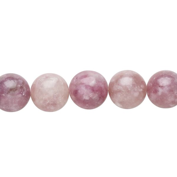 Lepidolite 1pkg1, round bead natural 8 inch 10mm image number 0