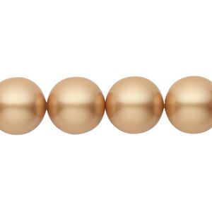 Pearl 10pk vintage gold, Crystal Passions&reg; 12mm round 5810