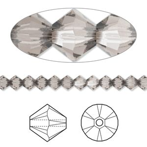 Bead 1440pk greige, Swarovski&reg; 4mm XILION bicone 5328