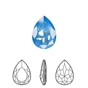 Fancy stone 1pk crystal ultra blue AB, Crystal Passions&reg; 18x13mm pear 4320