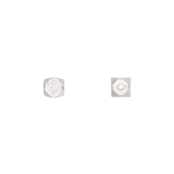 Bead 1pkg30 sterling silver, 6mm rounded square image number 0