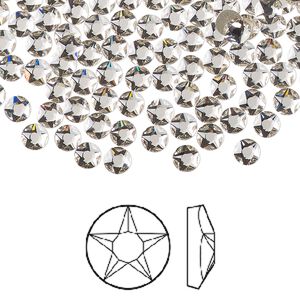 Flat back 144pk crystal foil back, Crystal Passions&reg; 3.8-4mm round SS16 2100