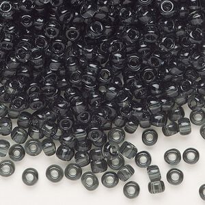 Seed bead, Dyna-Mites&trade;, glass, transparent grey, #6 round. Sold per 40-gram pkg.