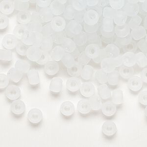 Seed bead, Miyuki, glass, pkg/25g, #6 rocaille, translucent matte crystal clear, (RR-131F).