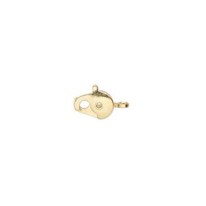 Clasp claw hook 1pkg10 gold-plated, 8.5x6mm, brass 1-strand