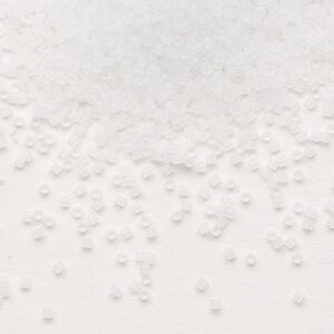 Seed bead, Delica&reg;, glass, pkg/7.5g, #15 round, translucent matte crystal clear (DBS-0741).