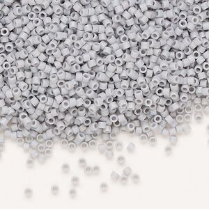 Seed bead, Delica&reg;, glass, pkg/250g, #11 round, opaque matte rainbow ghost grey (DB-1598).