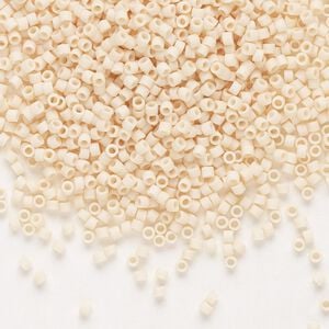 Seed bead, Delica&reg;, glass, pkg/50g, #11 round, opaque matte glazed luster antique beige (DB-0353).