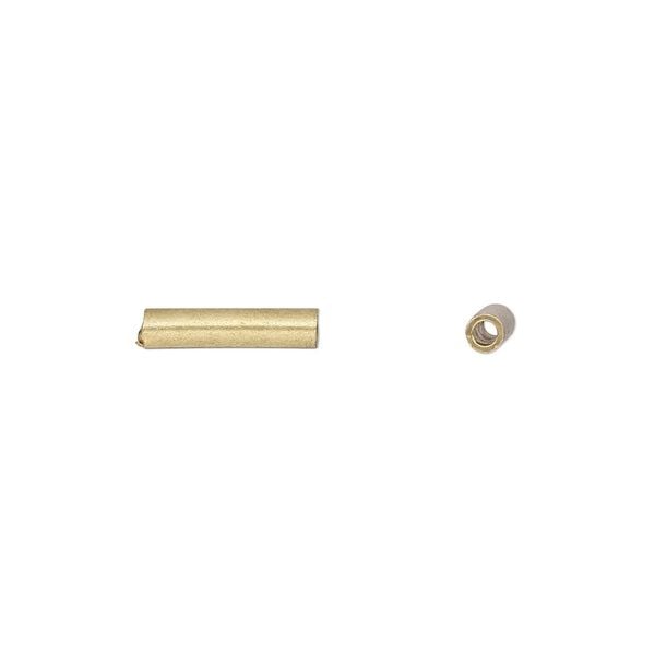 Crimp 1pkg50 brass-finished, 10x2mm round tube / 1.3mm inside diameter, copper / Beadalon&reg; image number 0