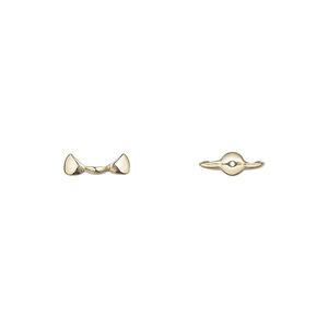 Bead cap, Amoracast&reg;, satin-finished "vermeil," 9x3mm cat ears with 0.4mm hole, fits 8mm bead. Sold individually.