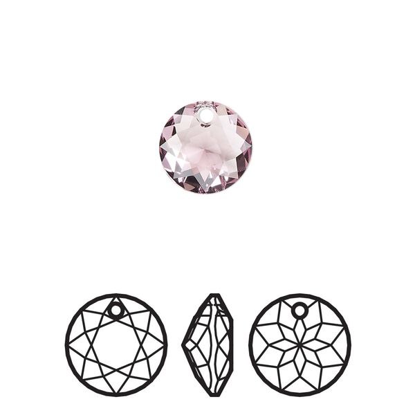 Drop 2pk light amethyst, Crystal Passions&reg; 10mm pendant classic cut 6430 image number 0
