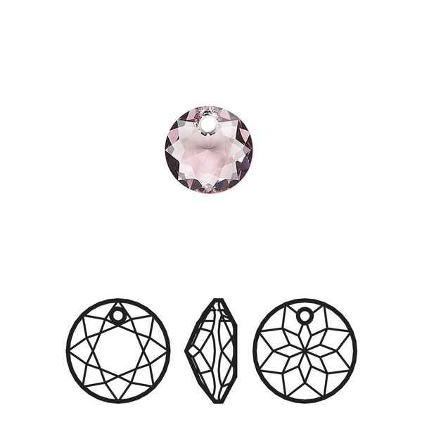 Drop 72pk light amethyst, Swarovski&reg; 8mm pendant classic cut 6430 image number 0