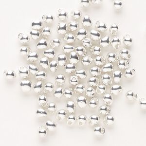 Seed bead, Miyuki, glass, pkg/250g, 4x3.4mm fringe, opaque fine silver finish (DP-961).