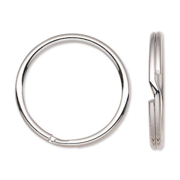 Key ring 1pkg500 nickel-finished, 28mm round, 24mm inside diameter / steel image number 0