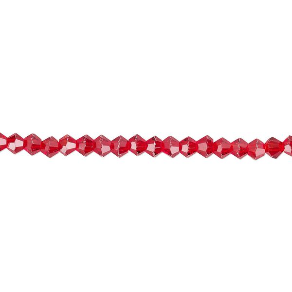 Bead 1pk 16 facets transparent red, Celestial Crystal&reg; 3mm bicone 15.5-16 inch image number 0